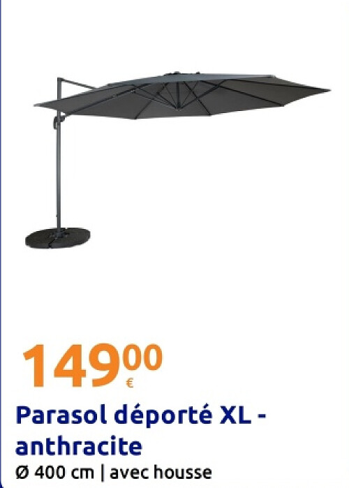 Parasol déporté XL - anthracite