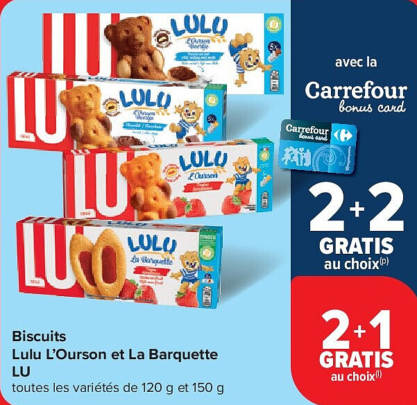 Biscuits Lulu L’Ourson et La Barquette LU