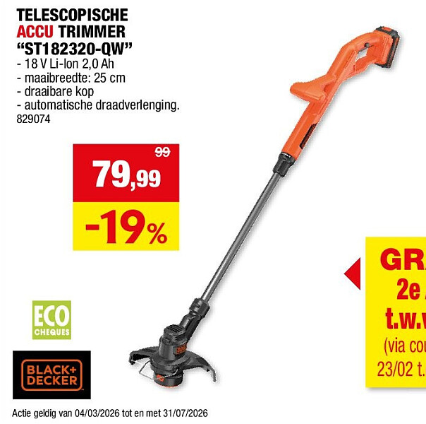 TELESCOPISCHE ACCU TRIMMER “ST182320-QW”