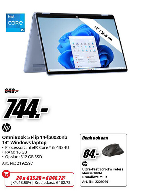 Hp OmniBook 5 Flip 14-fp0020nb 14” Windows laptop