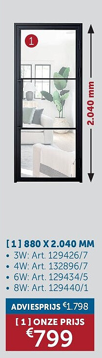 STALEN DEUR "TARA" 880 X 2.040 MM