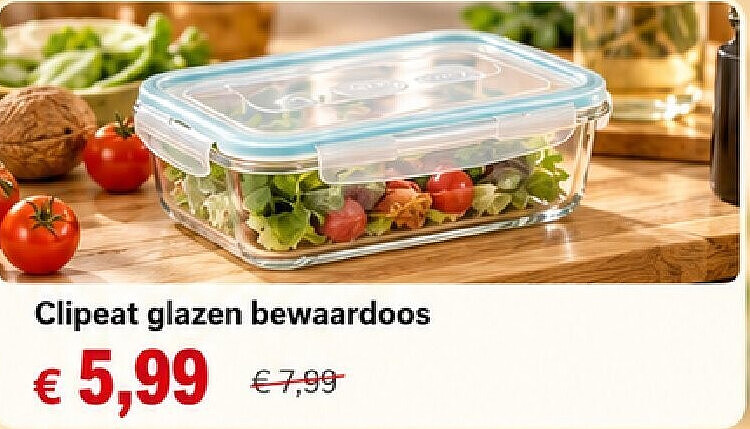 Clipeat glazen bewaardoos