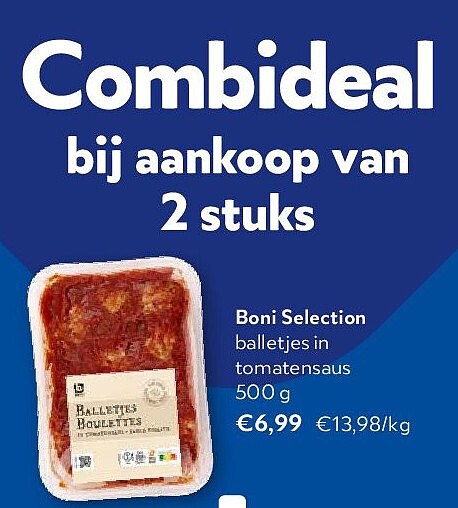 Boni Selection balletjes in tomatensaus 500 g