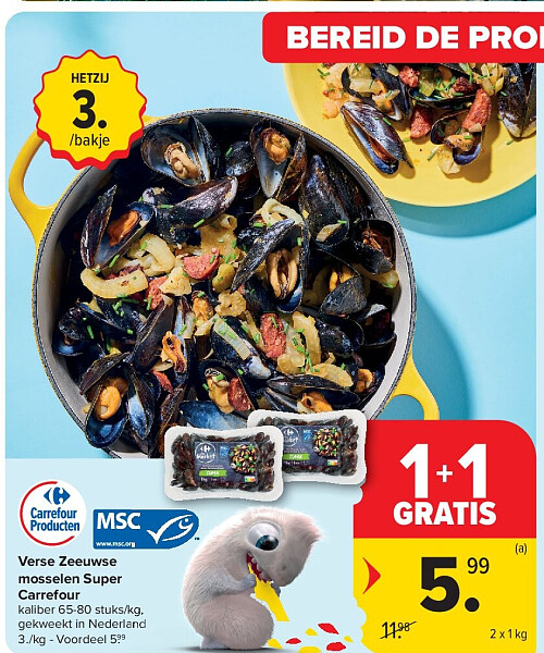 Verse Zeeuwse mosselen Super Carrefour