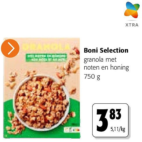 Boni Selection granola met noten en honing 750 g