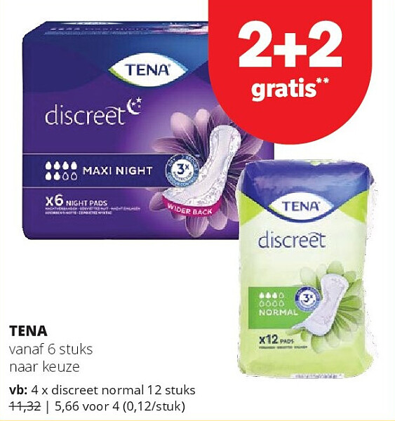 TENA vanaf 6 stuks naar keuze