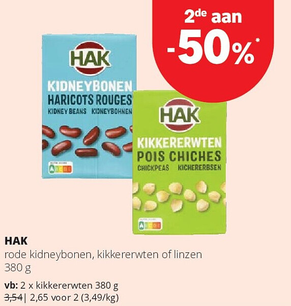 HAK kikkererwten 380 g
