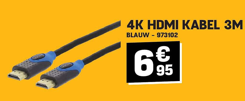 4K HDMI KABEL 3M BLAUW