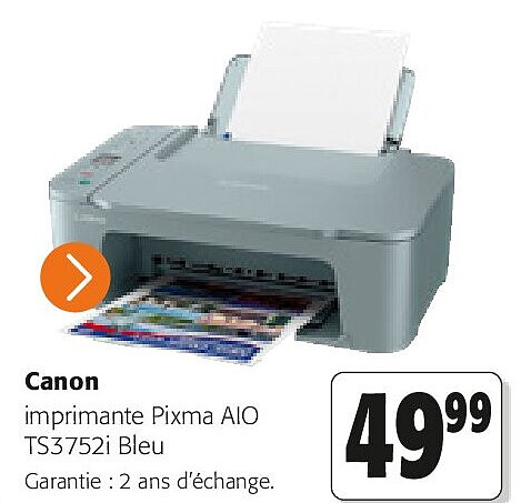 Canon imprimante Pixma AIO TS3752i Bleu