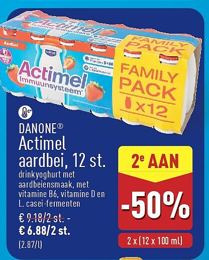 Actimel aardbei, 12st.