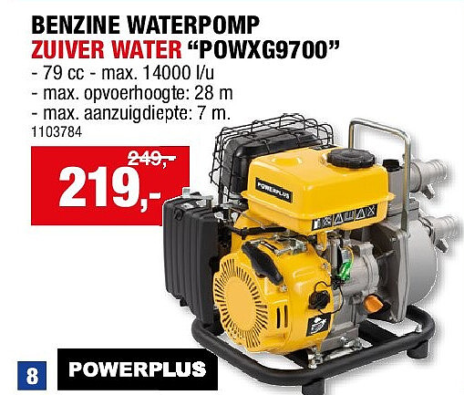 BENZINE WATERPOMP ZUIVER WATER “POWXG9700”