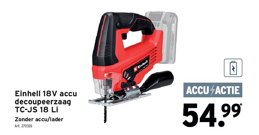 Einhell 18V accu decoupeerzaag TC-JS 18 Li