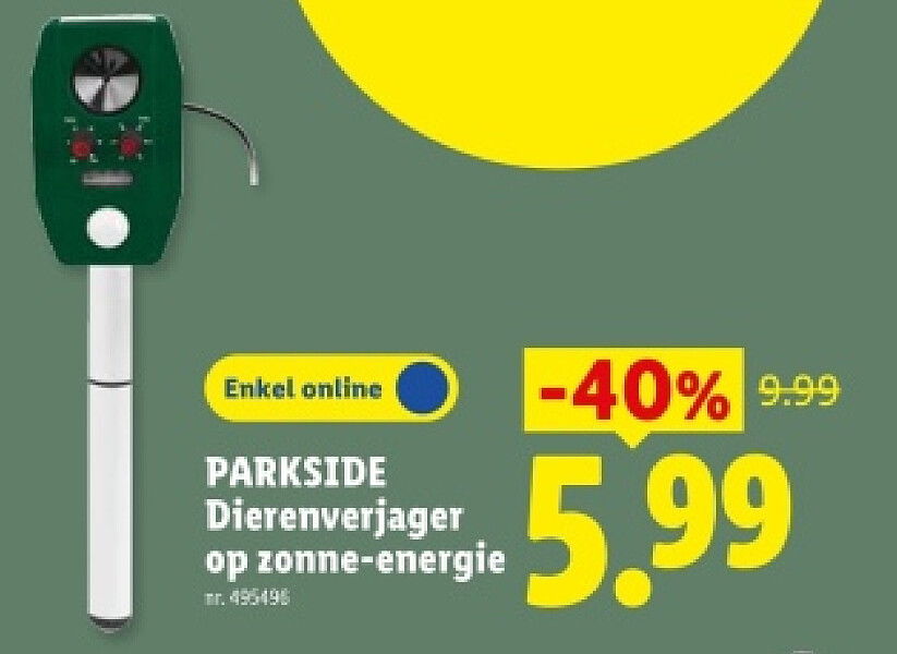 Dierenverjager op zonne-energie
