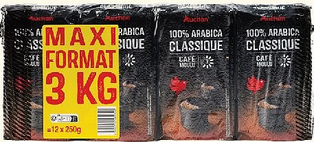 Café moulu Arabica 100% Auchan