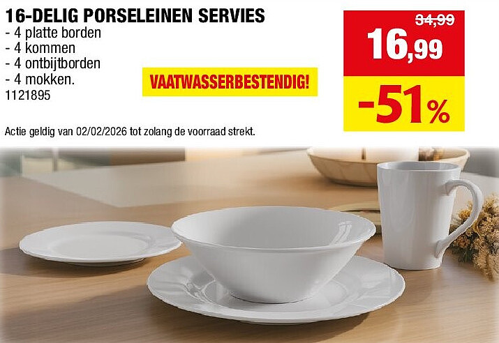 16-DELIG PORSELEINEN SERVIES