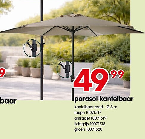 parasol kantelbaar