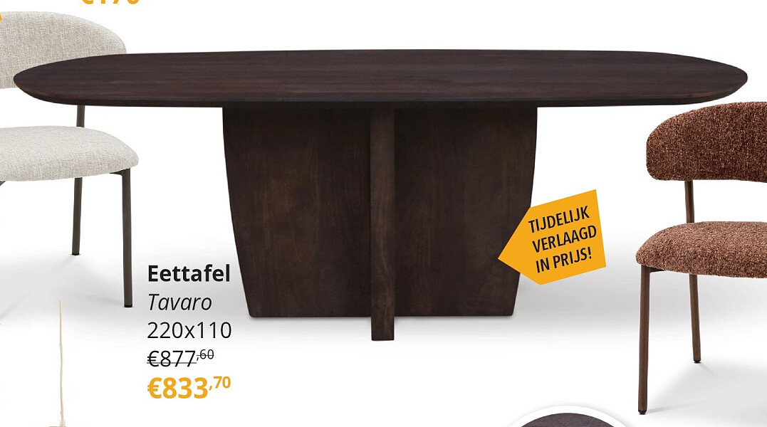 Eettafel Tavaro 220x110