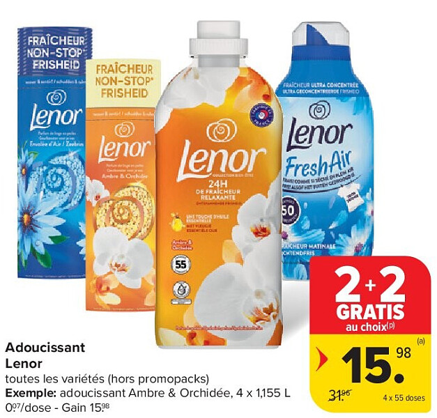 Adoucissant Lenor 4 x 55 doses