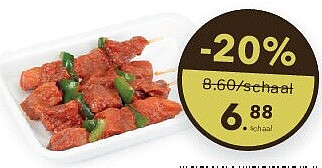 4 gemarineerde varkensbrochettes met paprika