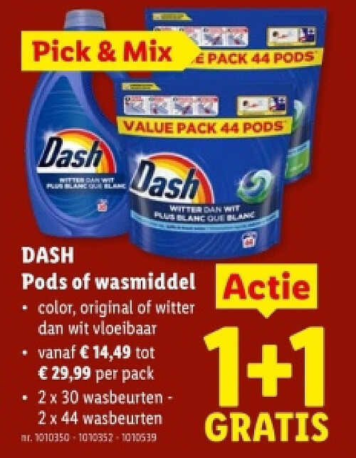 Pods of wasmiddel