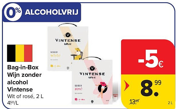 Bag-in-Box Wijn zonder alcohol Vintense