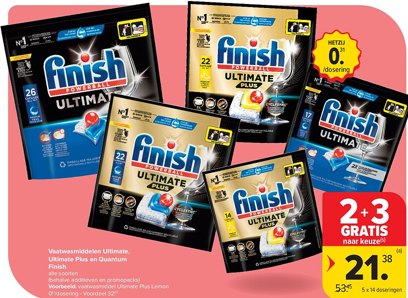 Vaatwasmiddelen Ultimate, Ultimate Plus en Quantum Finish