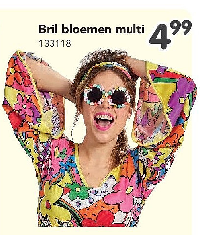 Bril bloemen multi