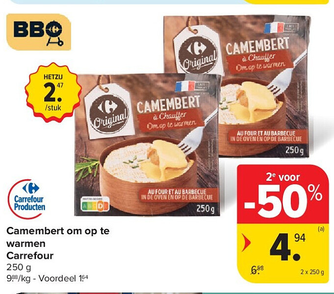 Camembert om op te warmen Carrefour