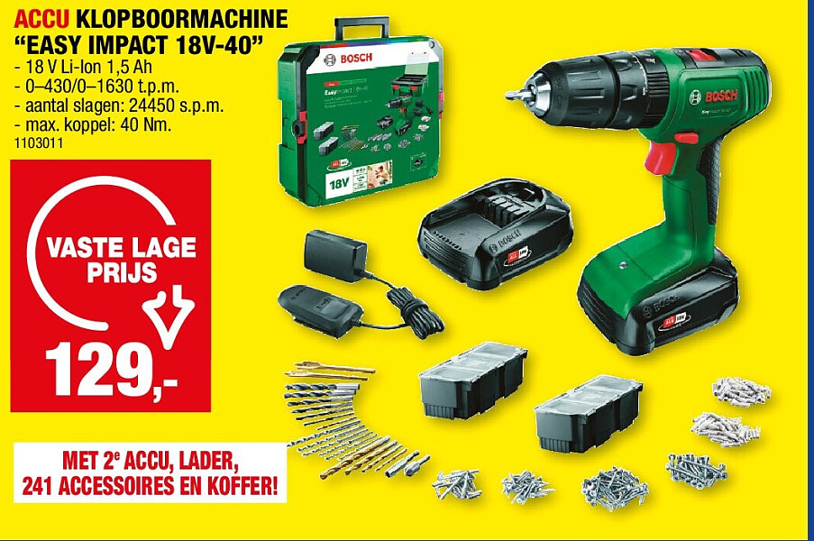 ACCU KLOPBOORMACHINE “EASY IMPACT 18V-40”