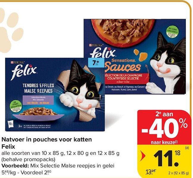 Natvoer in pouches voor katten Felix