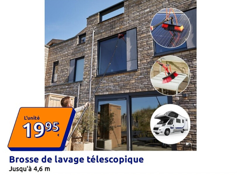 Brosse de lavage télescopique