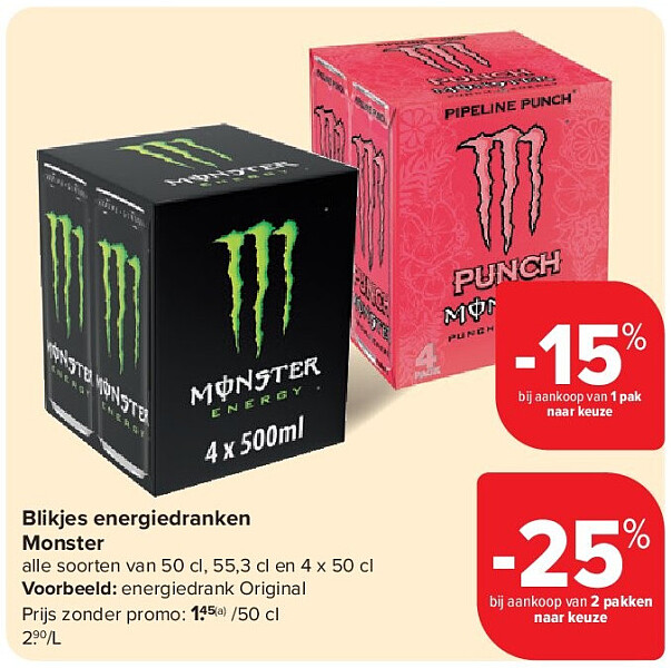 Blikjes energiedranken Monster