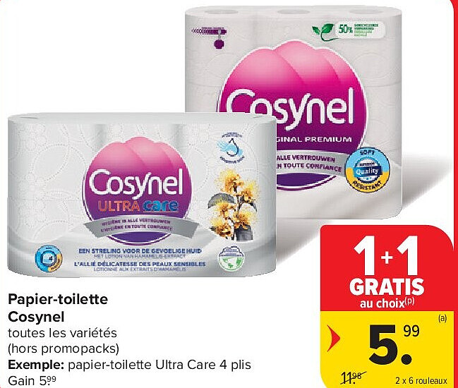 Papier-toilette Cosynel 2 x 6 rouleaux
