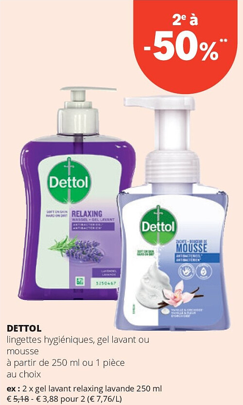 DETTOL lingettes hygiéniques, gel lavant