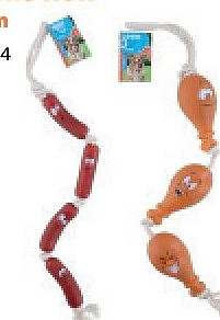 Speeltouw worstjes & drumstick 67 cm
