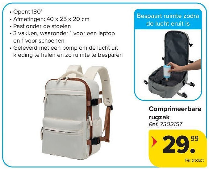 Comprimeerbare rugzak