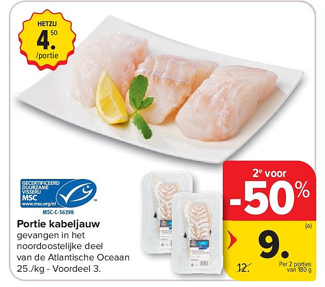 Portie kabeljauw