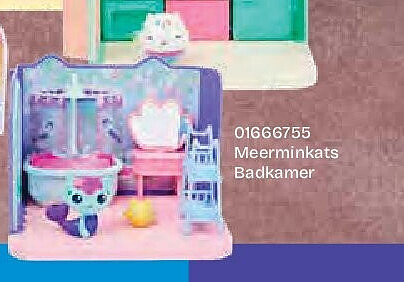 Poppenhuiskamers Meerminkats Badkamer