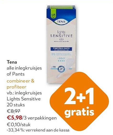 Tena inlegkruisjes Lights Sensitive 20 stuks
