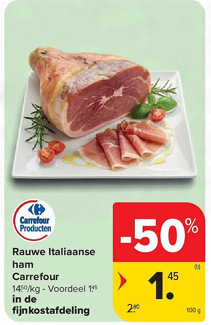 Rauwe Italiaanse ham Carrefour