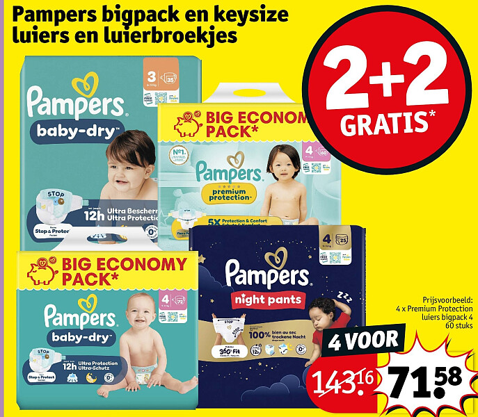 Pampers bigpack en keysize luiers en luierbroekjes