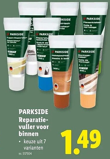 Reparatie- vuller voor binnen