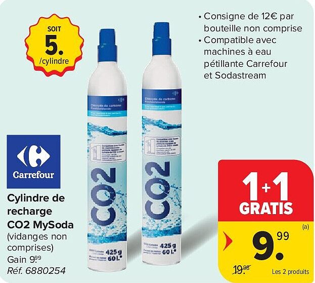 Cylindre de recharge CO2 MySoda