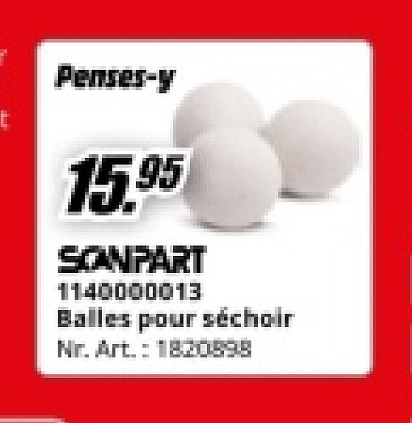 SCANPART 1140000013 Balles pour séchoir
