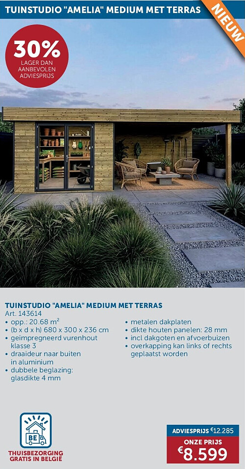 TUINSTUDIO "AMELIA" MEDIUM MET TERRAS