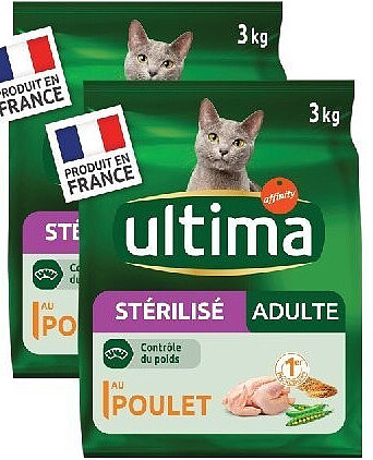 Croquettes pour chat stérilisé au poulet Ultima