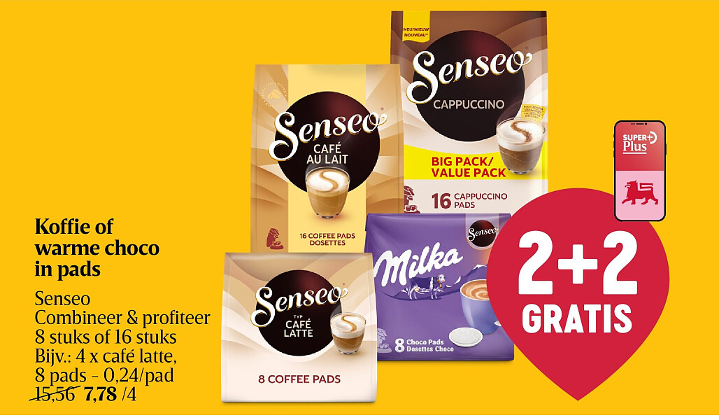 Koffie of warme choco in pads