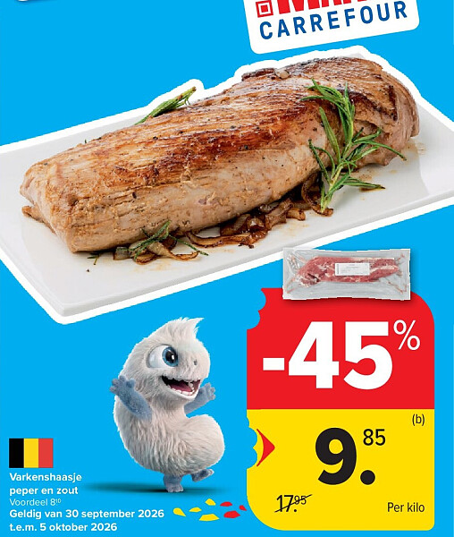 Varkenshaasje peper en zout