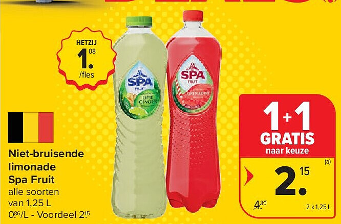 Niet-bruisende limonade Spa Fruit