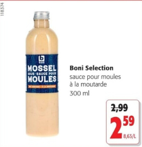 Boni Selection sauce pour moules à la moutarde 300 ml